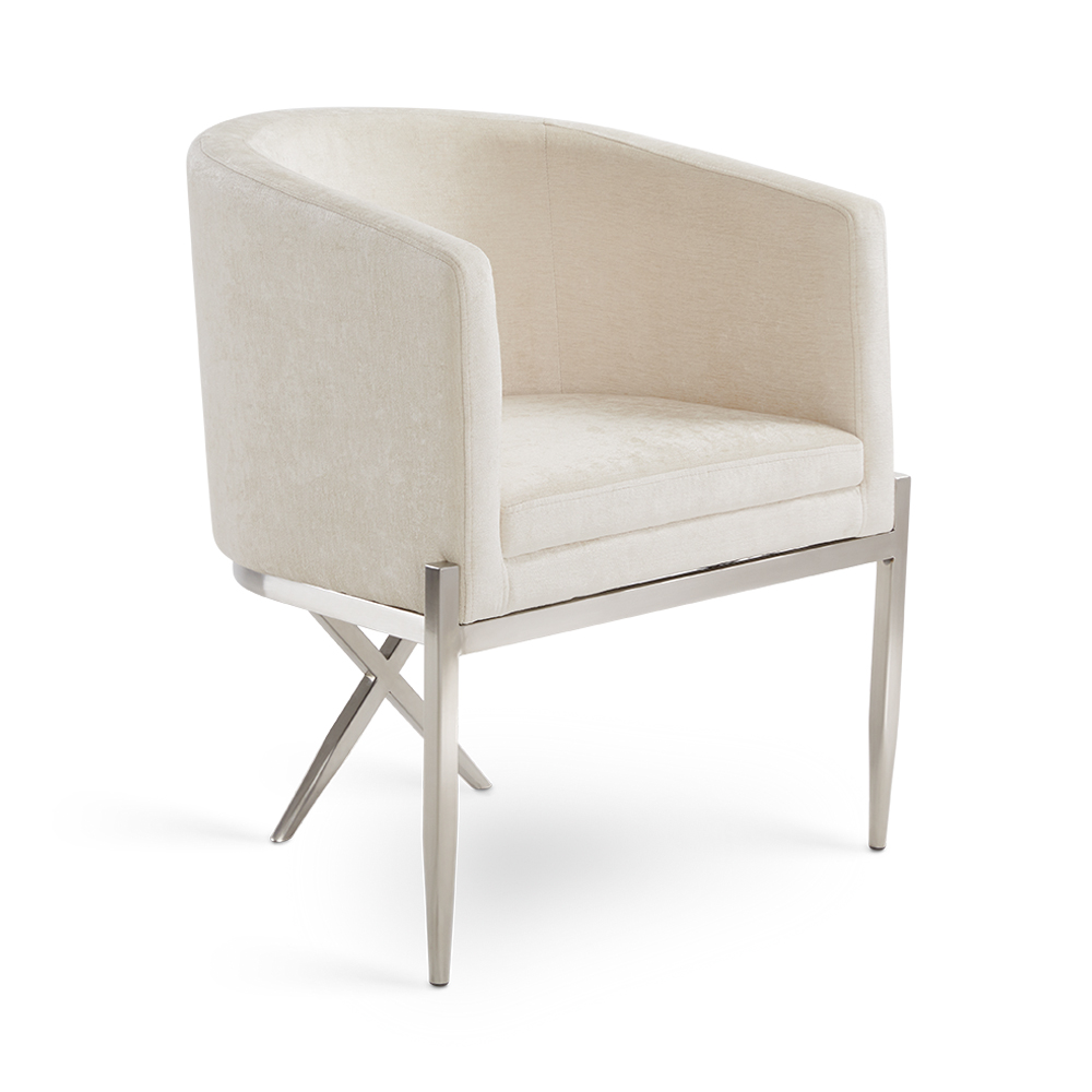 Anton Accent Chair: Ivory Fabric